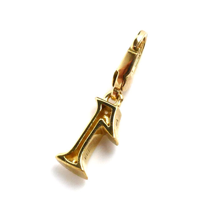 K18YG Yellow Gold Diamond Number Charm Pendant