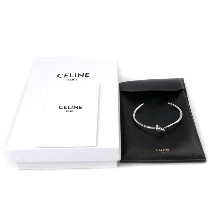 Celine Brass Rhodium Finish Knot Bangle