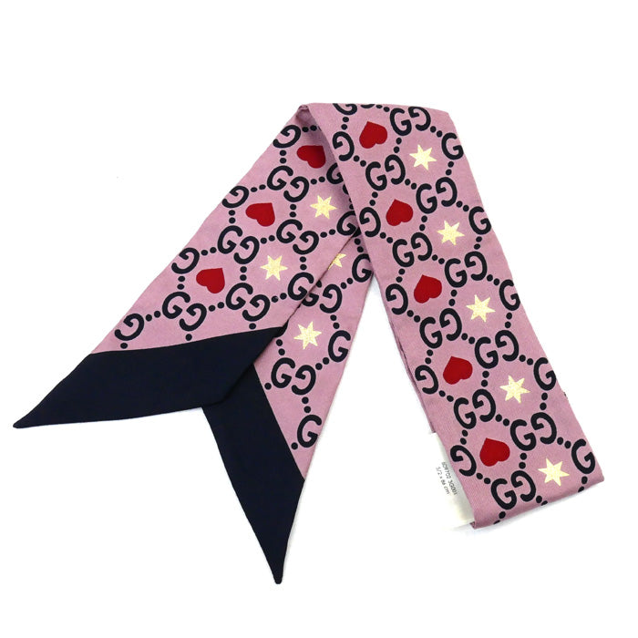 Gucci Silk GG Heart Scarf 609702 3G001