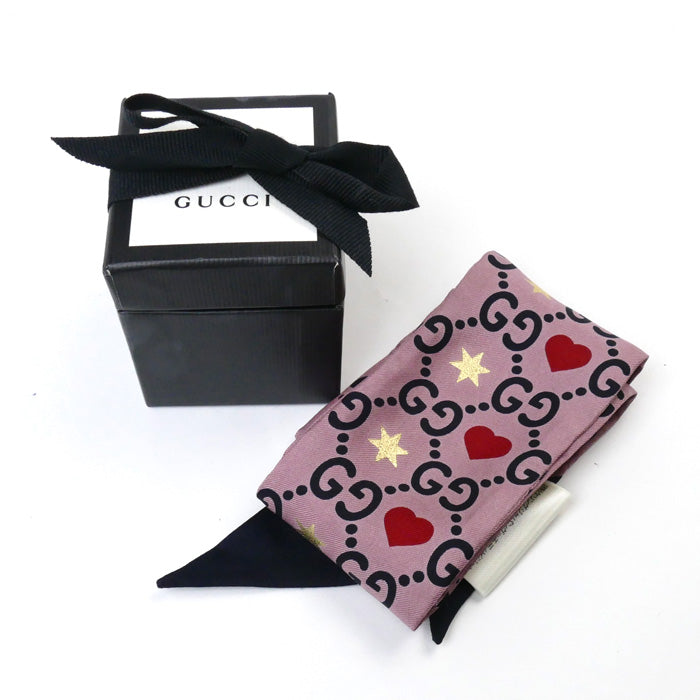 Gucci Silk GG Heart Scarf 609702 3G001