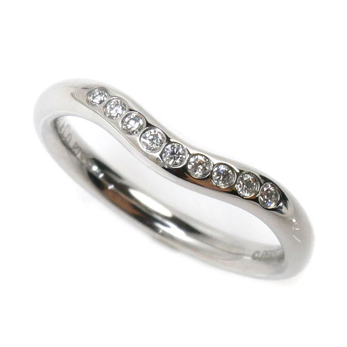 Tiffany & Co Platinum Diamond Curved Band Ring