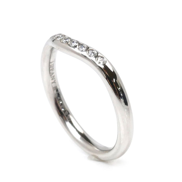 Tiffany & Co Platinum Diamond Curved Band Ring