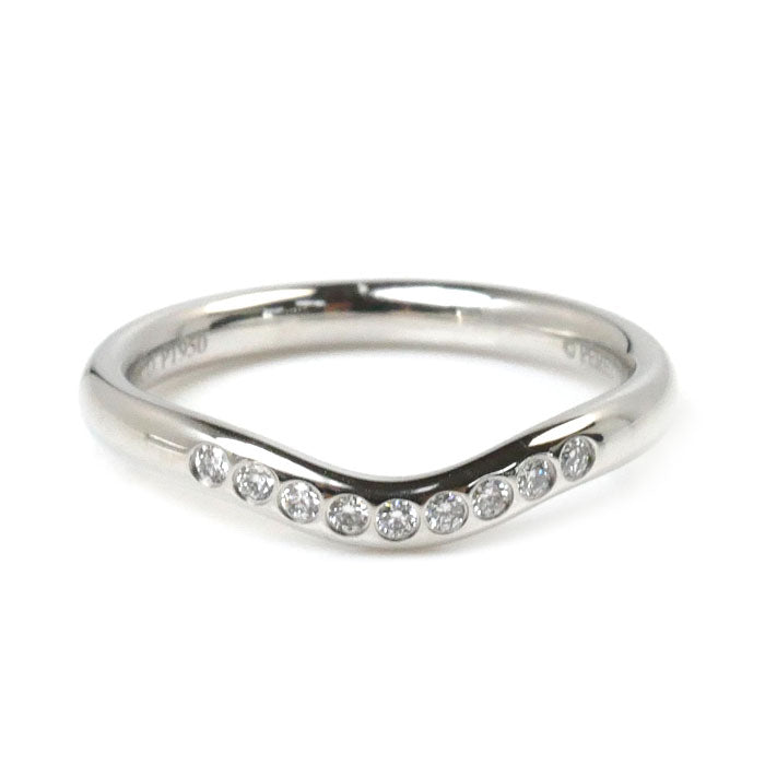 Tiffany & Co Platinum Diamond Curved Band Ring