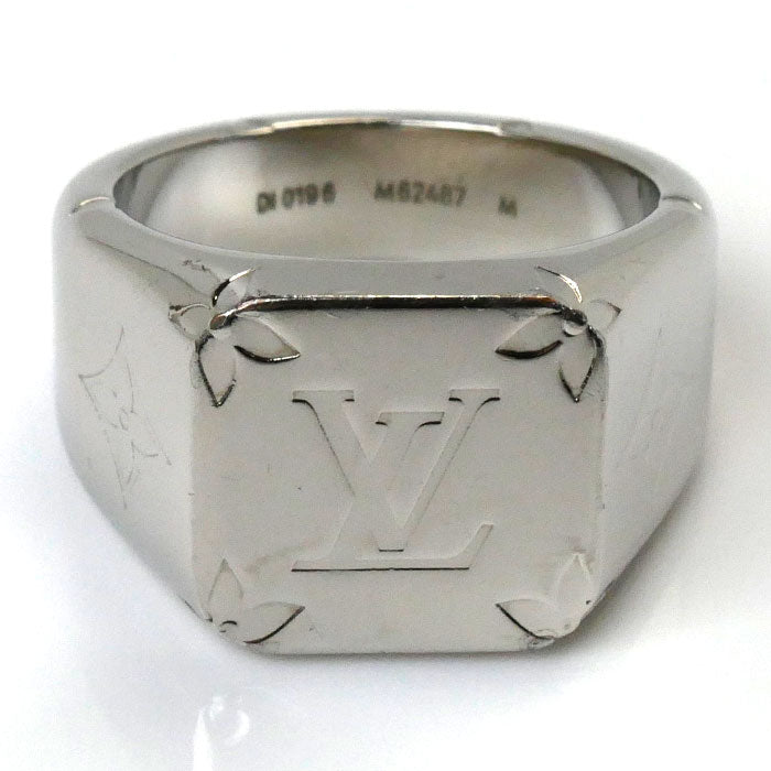 Louis Vuitton Metal Monogram Signet Ring M62487