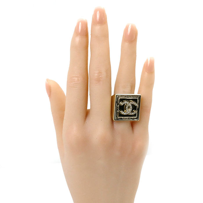 Chanel Metal Coco Mark Square Ring ABA238