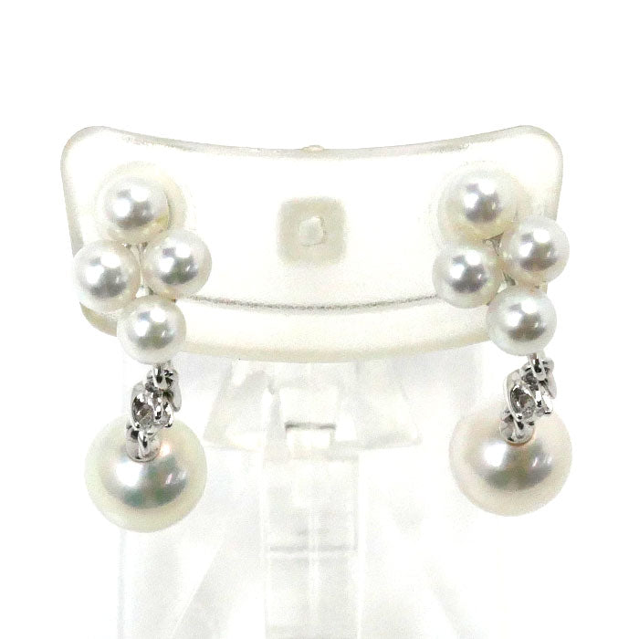 MIKIMOTO K18WG White Gold Pearl Earrings