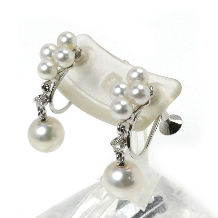 MIKIMOTO K18WG White Gold Pearl Earrings