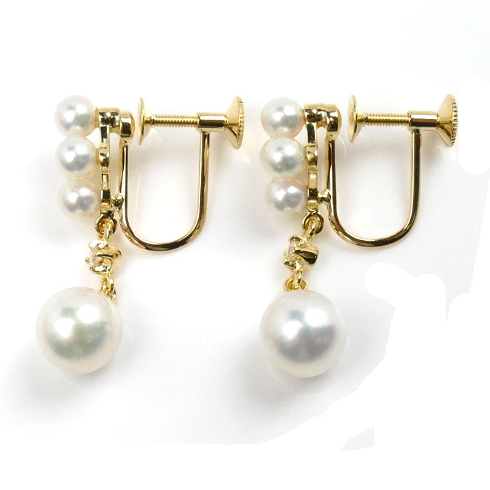 MIKIMOTO K18YG Gold Pearl Earrings