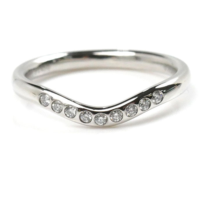 Tiffany & Co Platinum Diamond Curved Band Ring