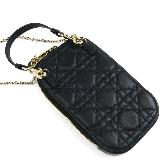 Dior Lady Dior Cannage Phone Pouch Black