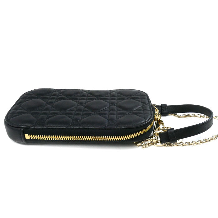 Dior Lady Dior Cannage Phone Pouch Black