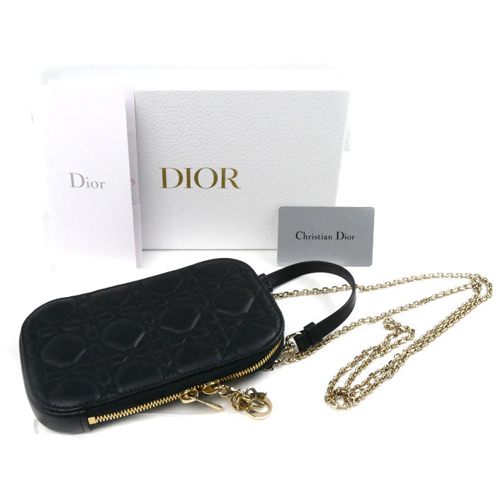 Dior Lady Dior Cannage Phone Pouch Black