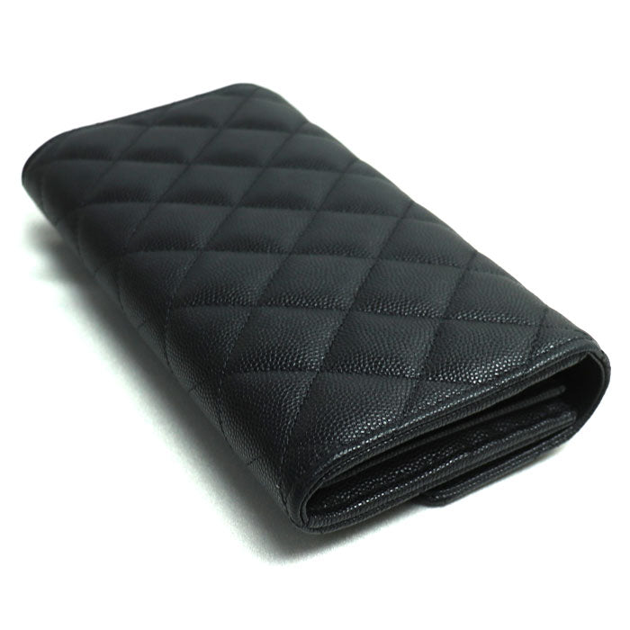 Chanel Caviar Long Flap Wallet Black