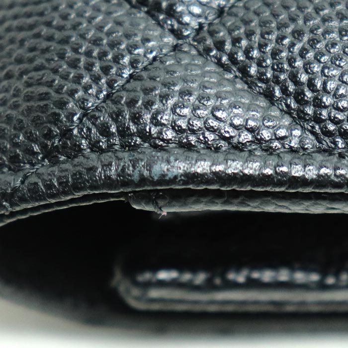 Chanel Caviar Long Flap Wallet Black