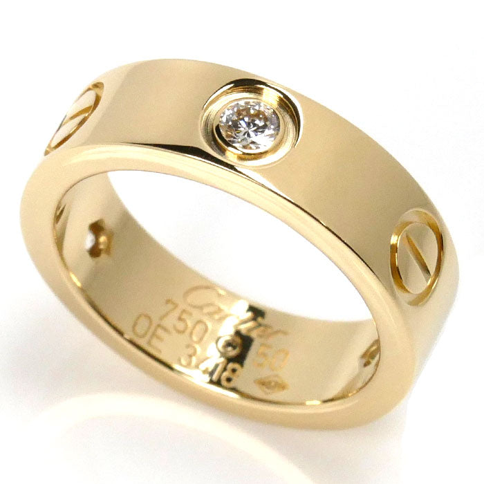 Cartier Yellow Gold Love Half Diamond Ring