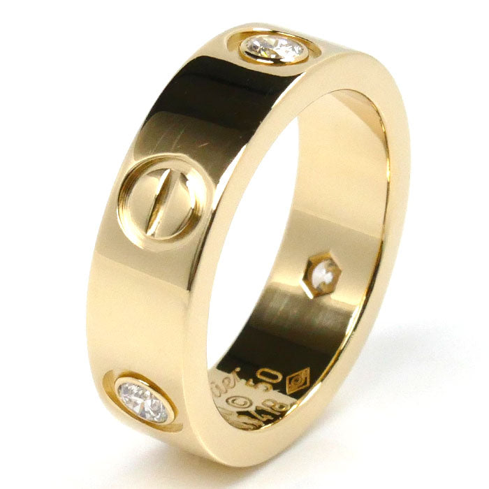 Cartier Yellow Gold Love Half Diamond Ring