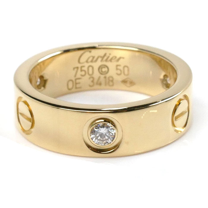 Cartier Yellow Gold Love Half Diamond Ring