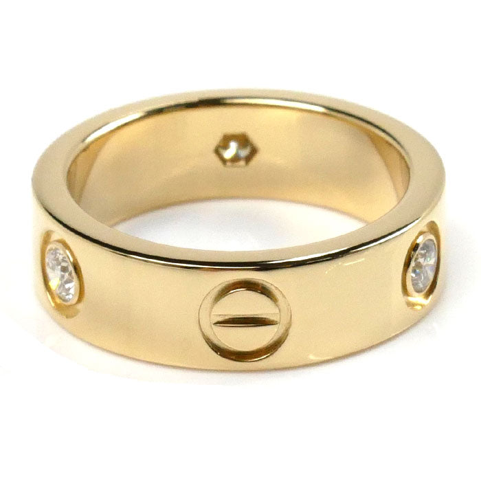 Cartier Yellow Gold Love Half Diamond Ring