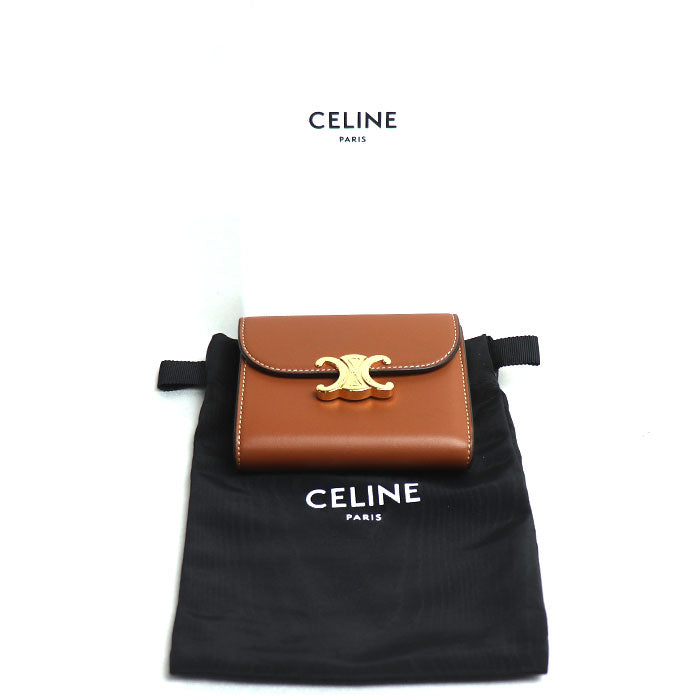 Celine Triomphe Small Flap Wallet Bronze