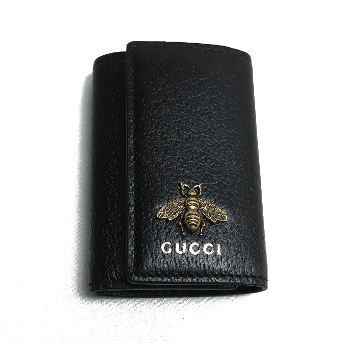 Gucci Leather Animalier Bee Key Case 523683