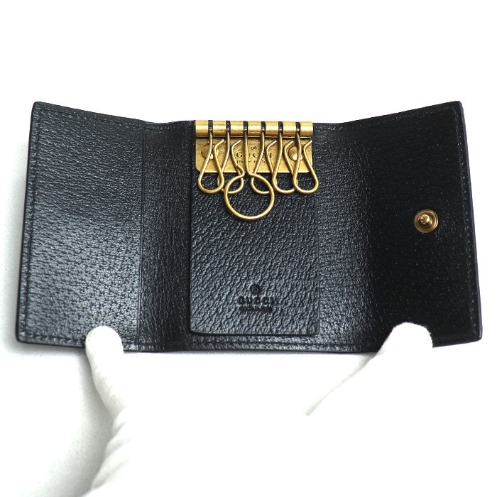 Gucci Leather Animalier Bee Key Case 523683