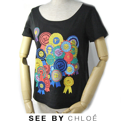 See by Chloe Cotton T-Shirt Black in Pristine Condition