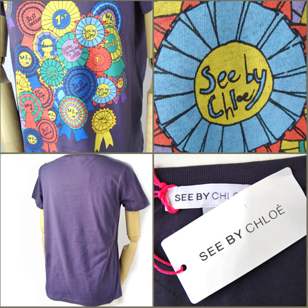 See by Chloe Purple T-Shirt with Badge