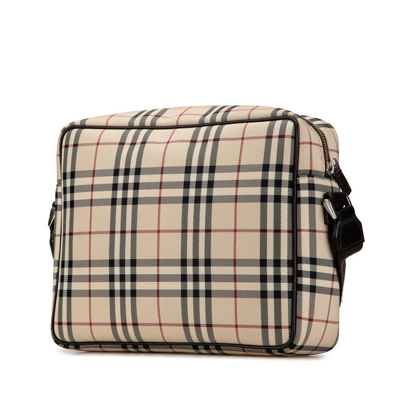 Burberry Nova Check Canvas Leather Shoulder Bag