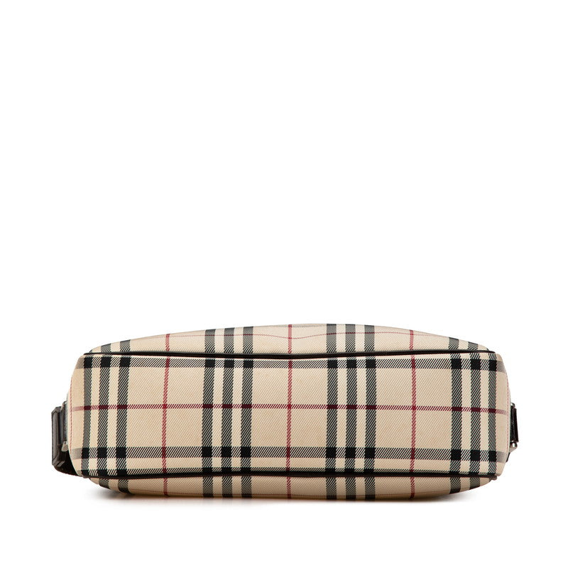 Burberry Nova Check Canvas Leather Shoulder Bag