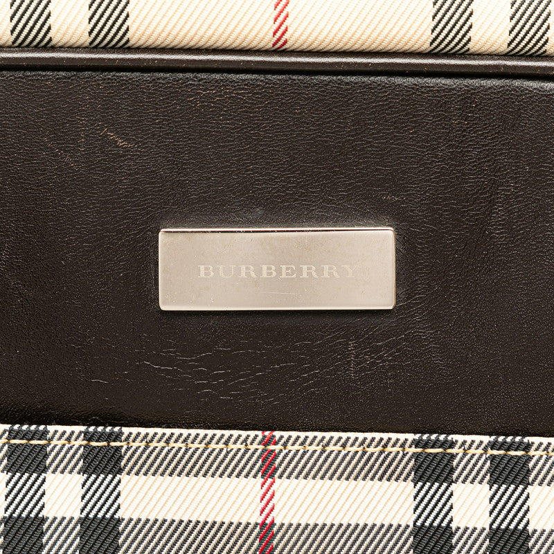 Burberry Nova Check Canvas Leather Shoulder Bag