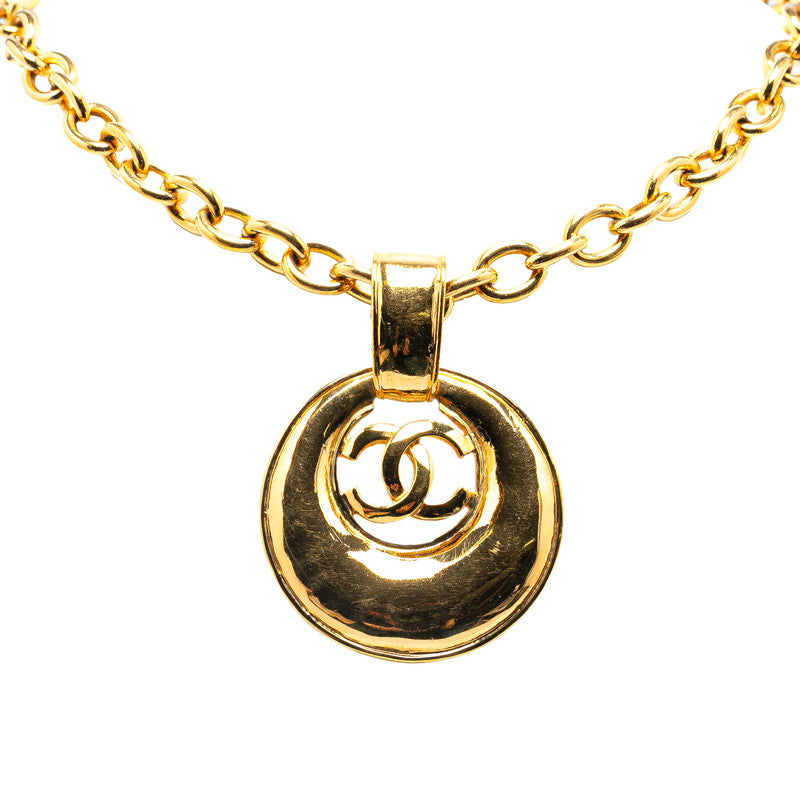 Chanel Vintage Coco Mark Necklace Gold Plated