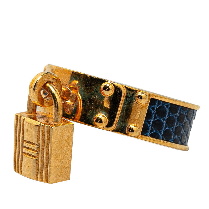 Hermes Kelly Cadena Scarf Ring Gold Blue