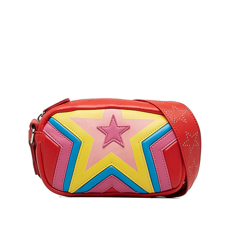 Stella McCartney Star Leather Shoulder Bag Red Multicolor in Very Good Condition