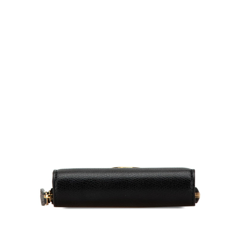 Fendi Leather Logo Bifold Wallet Black Gold