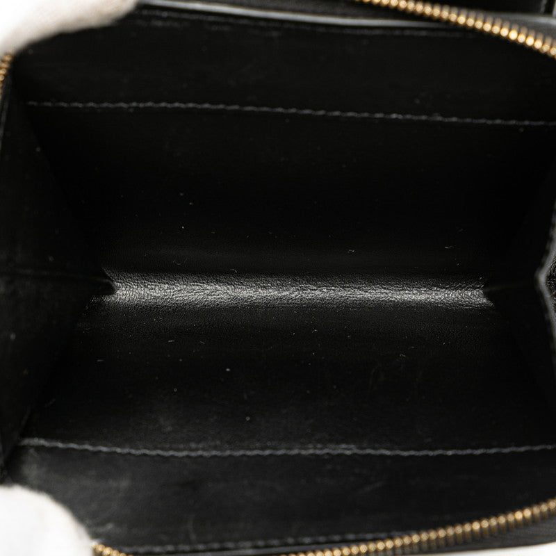 Fendi Leather Logo Bifold Wallet Black Gold