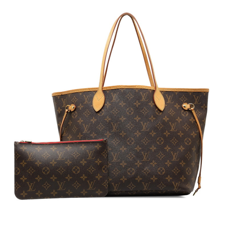 Louis Vuitton Monogram Neverfull MM Tote Bag M40995 Brown PVC Leather in Very Good Condition