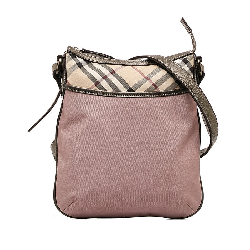 Burberry Nova Check Canvas Leather Shoulder Bag