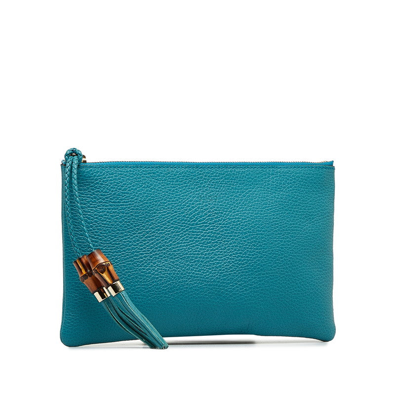 Gucci Bamboo Tassel Leather Clutch Bag