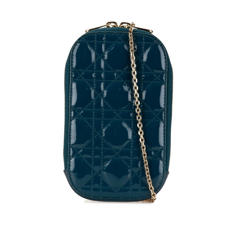 Dior Blue Patent Calfskin Phone Holder Mini Bag