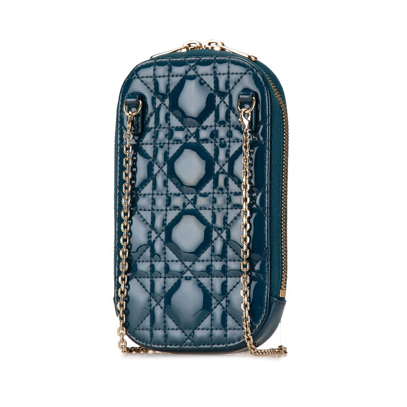 Dior Blue Patent Calfskin Phone Holder Mini Bag