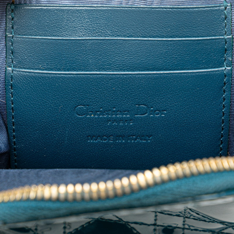 Dior Blue Patent Calfskin Phone Holder Mini Bag