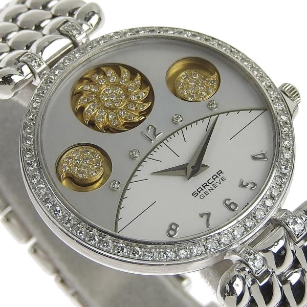 SARCAR Galaxy 52239 421 Men's Quartz Watch in K18 White Gold - Bezel Diamond and Dial Diamond in Excellent Condition