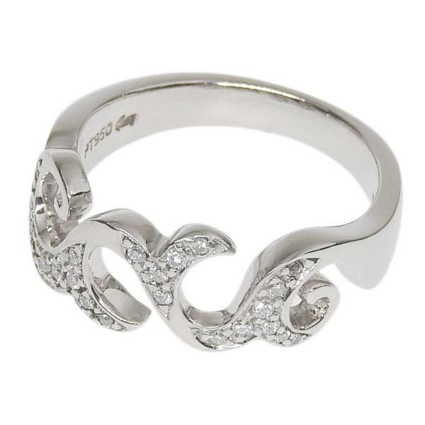 Queen Platinum Pt950 Ring with Melee Diamond (0.15 ct), Size 12, Weight 8.0g for Women (Preowned)