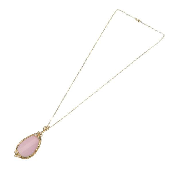 [LuxUness]  Queen K18 Yellow Gold Necklace with Mother of Pearl & Melee Diamond (0.30 ct) for Women (Preowned) in Excellent condition