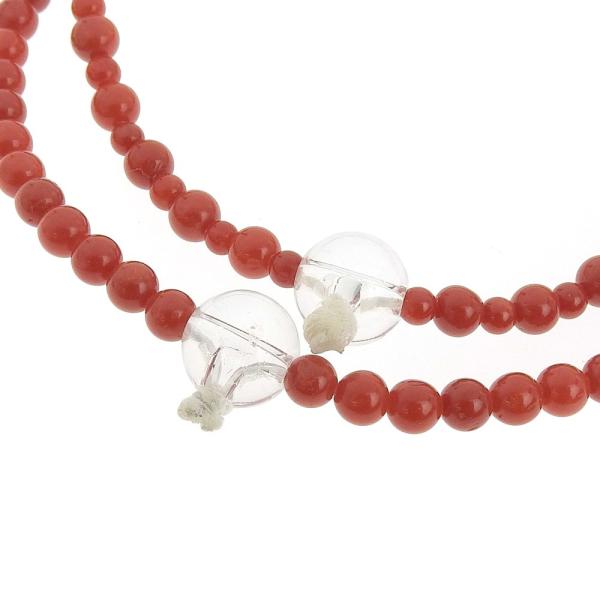 Double-Line Buddhist Rosary in Red and Purple, Genuine Coral, Superb Bracelet, Unisex (Pre-owned) in Excellent Condition