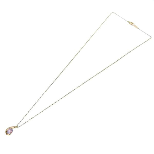 4℃ Ladies' Necklace - Pink Stone in K18 Pink Gold - Simple Design
