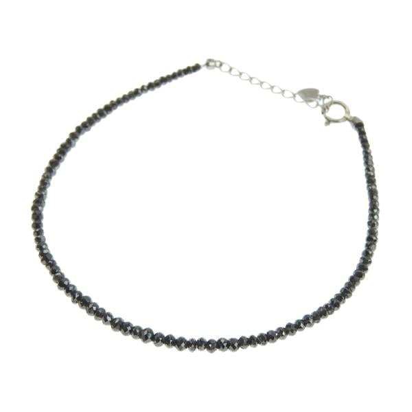 No Brand Men's Bracelet in K18 White Gold with Natural Black Diamonds Weighing 8.50ct  in Great Condition