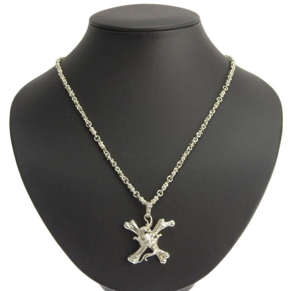 ROYAL ORDER W Crown Necklace with Crossbones in Sterling Silver for Women in Great Condition