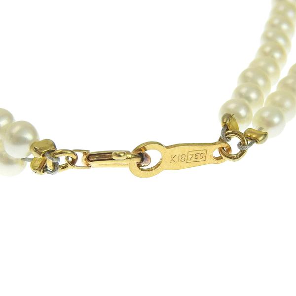 Cultured Pearl Bracelet in K18YG, Small White Pearls - Elegant Bracelet for Ladies in Great Condition