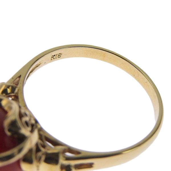 [LuxUness] 18k Gold Coral Ring Metal Ring in Excellent condition